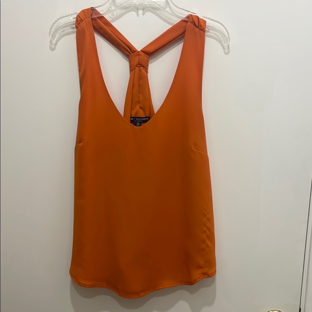 Orange Sleeveless Backless Tank Top